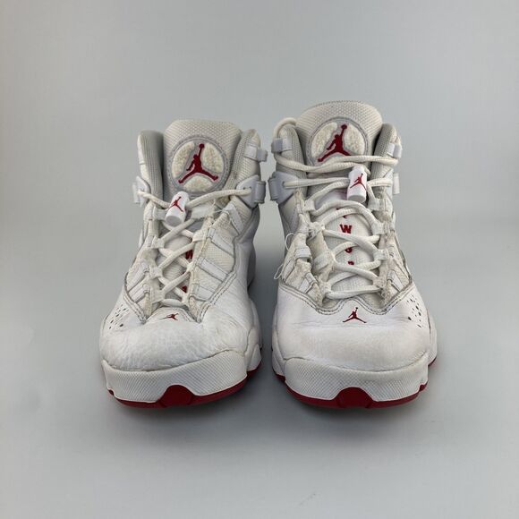 Nike Air Jordan 6 Rings GS Youth Size 6 Sneaker White Mystic Hibiscus 323419-116 - Picture 2 of 8